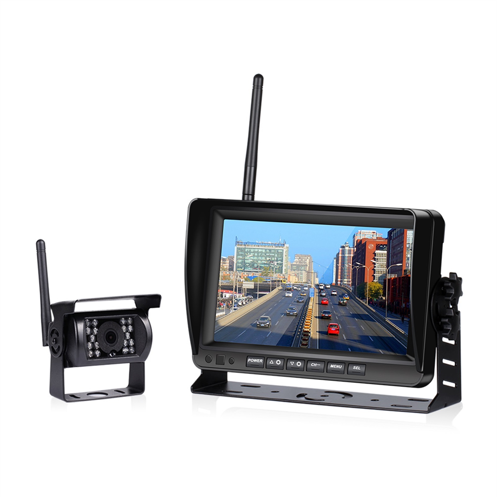 7 inch Wireless Car Monitor Truck Screen CMOS IR Night Vision Reverse Backup Camera Parking System Display for Car ,Easy Installation\u0026 Fit All Vehicles